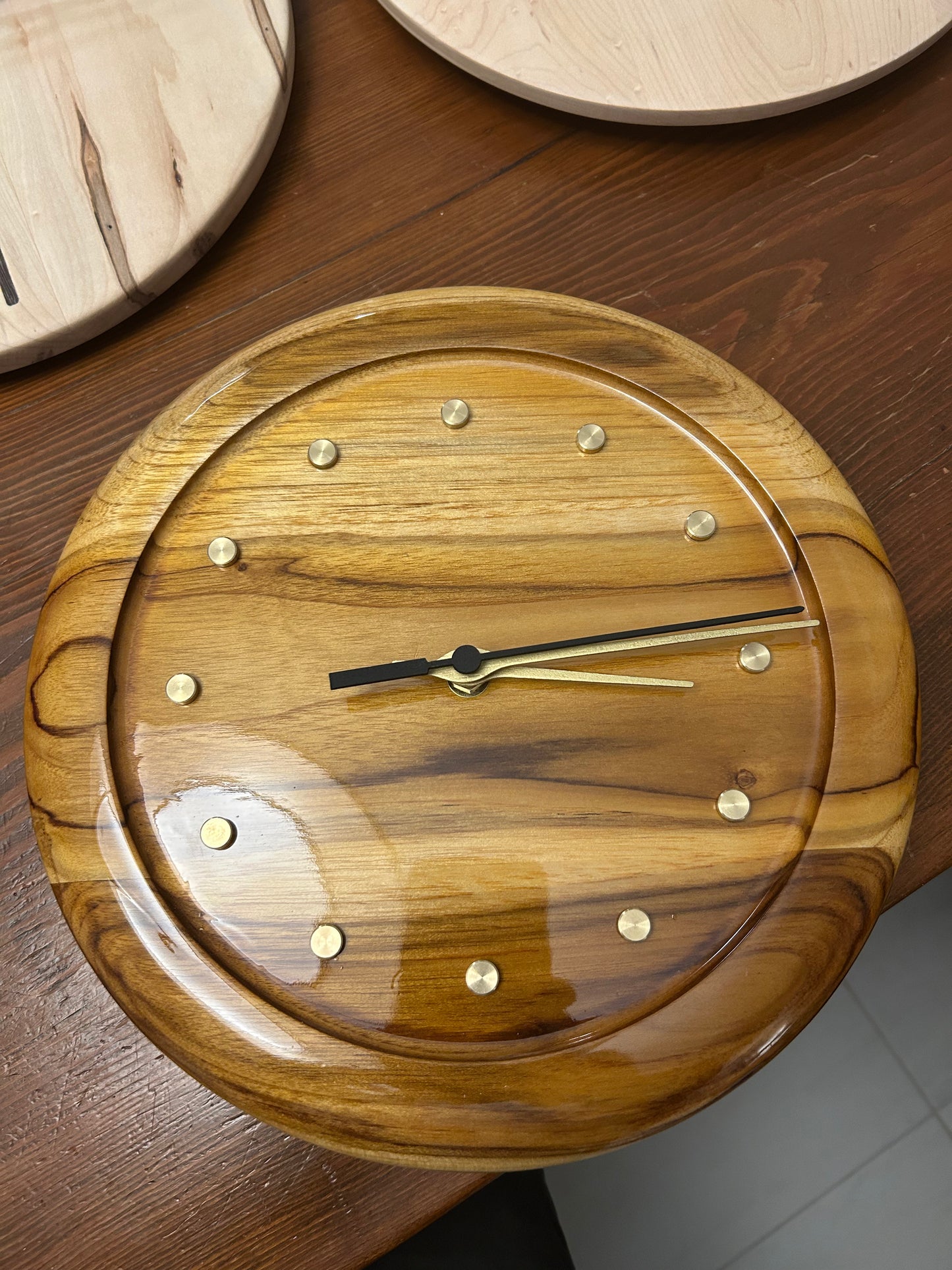 11" Teak and Brass Markers, no glass