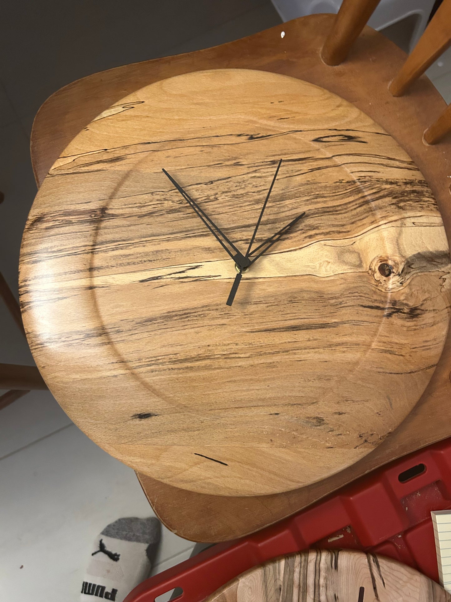 16" Spalted Maple Minimalist with Walnut Hands