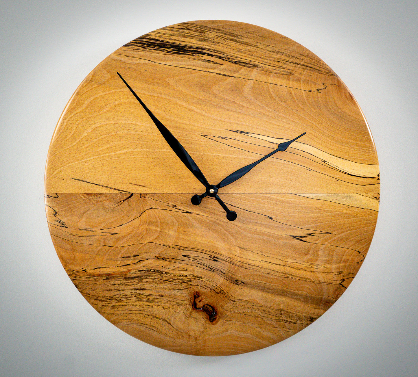 Minimalist Spalted Maple 19" Wall Clock