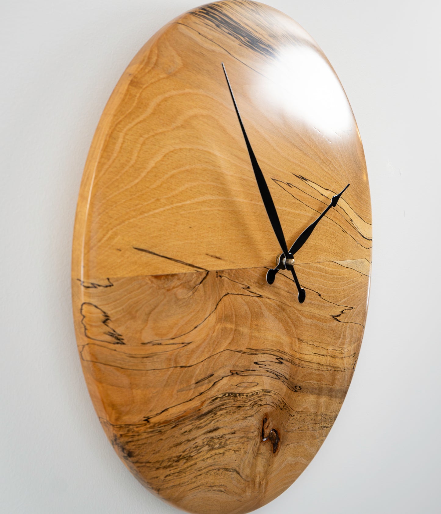 Minimalist Spalted Maple 19" Wall Clock