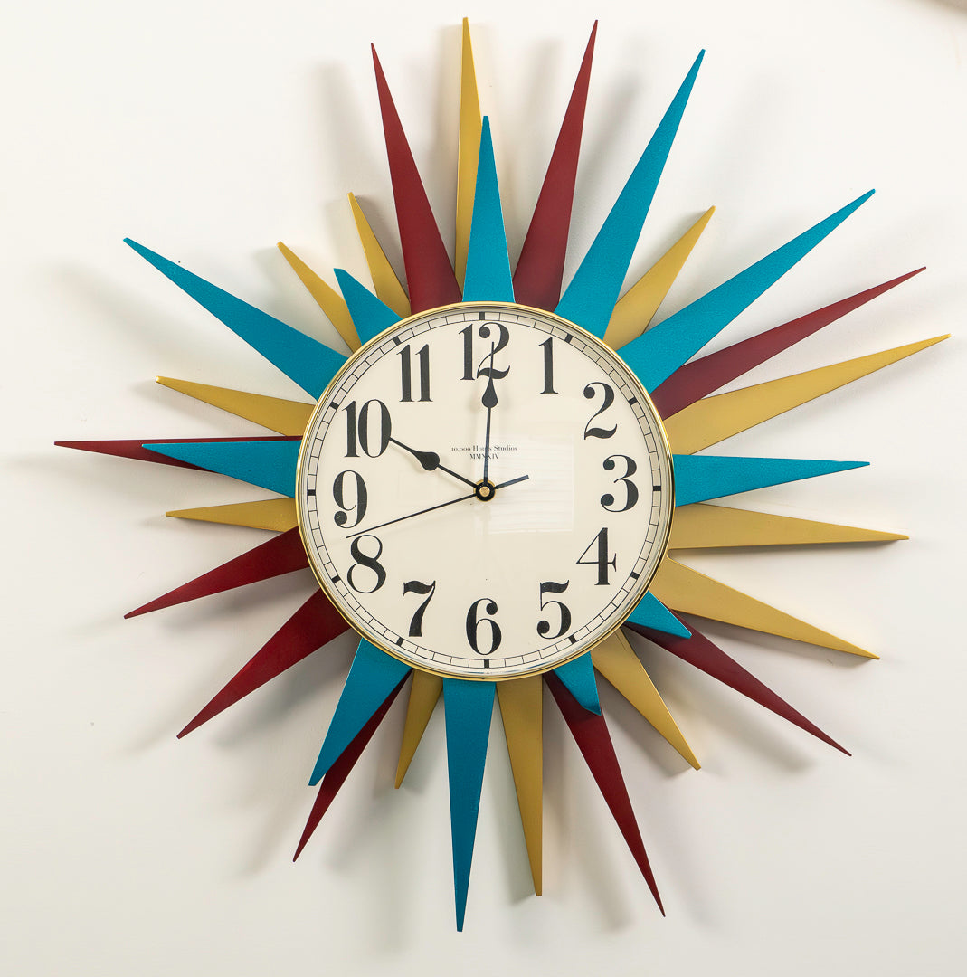 Hot Rod Metallic Starburst Clock