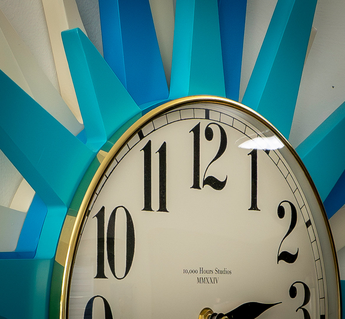 24" Mid-Century Americana Meets Modern Starburst Wall Clock