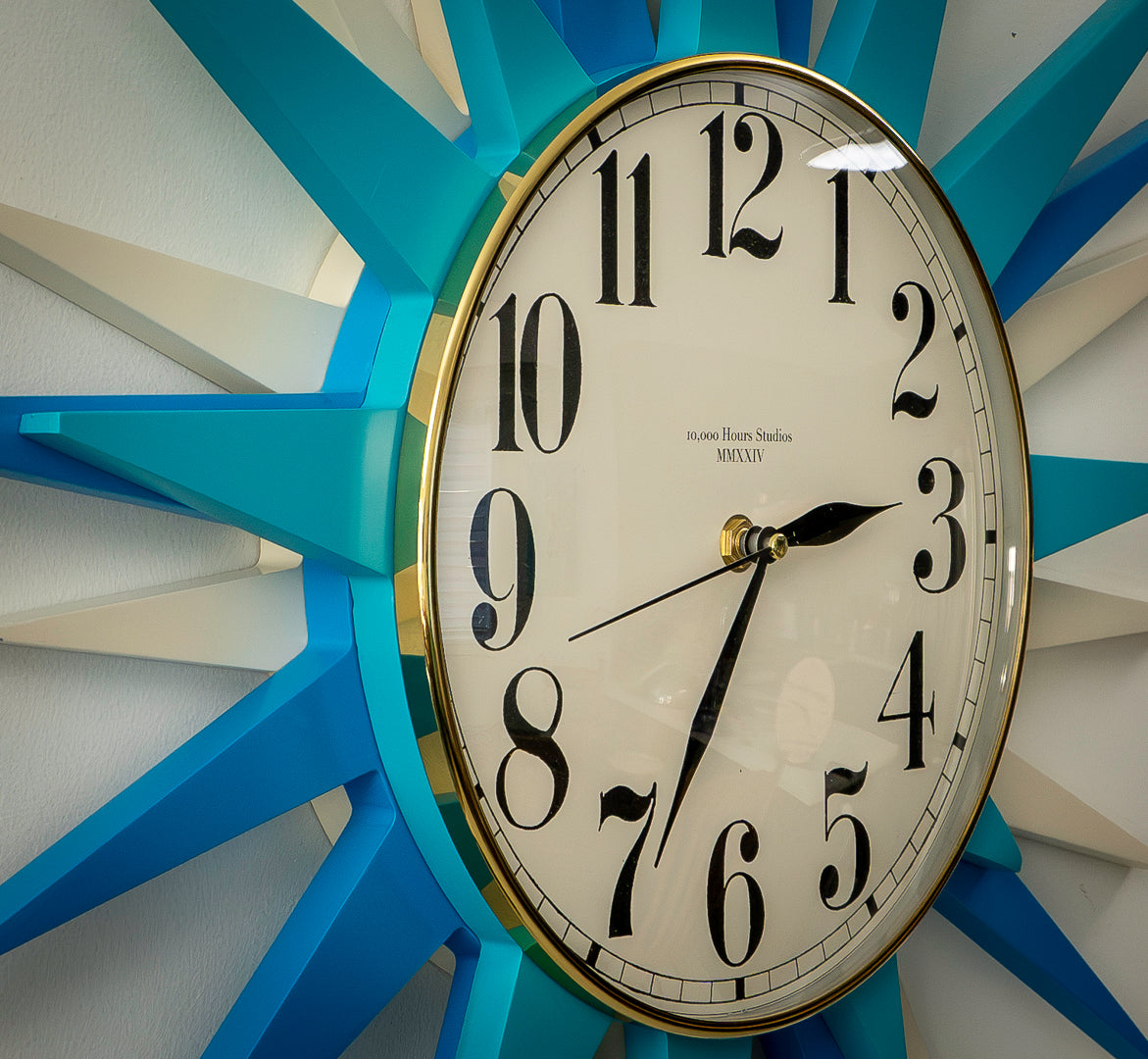 24" Mid-Century Americana Meets Modern Starburst Wall Clock