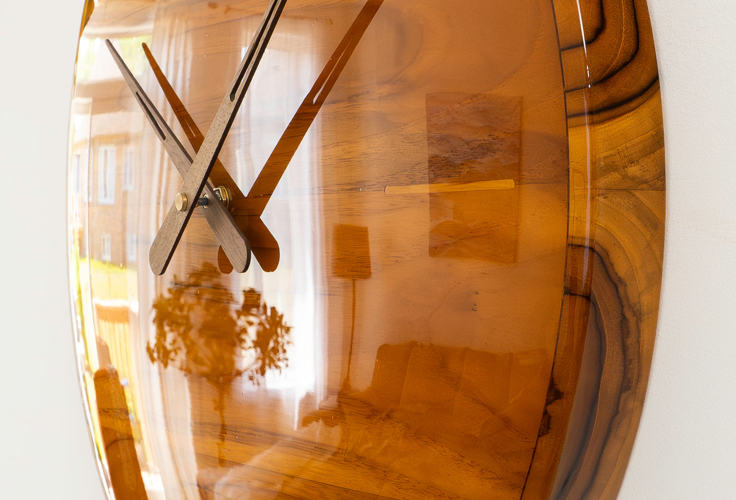 18" Solid Teak Clock Finished in Epifanes High Gloss Marine Varnish