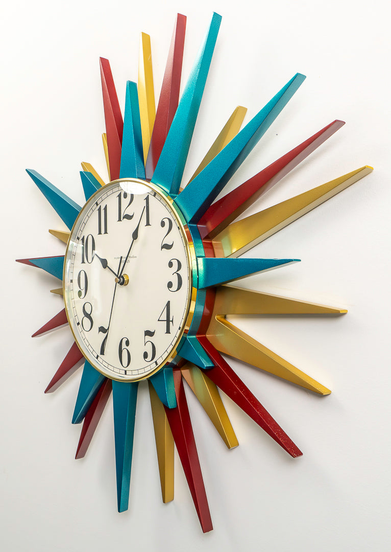 Hot Rod Metallic Starburst Clock
