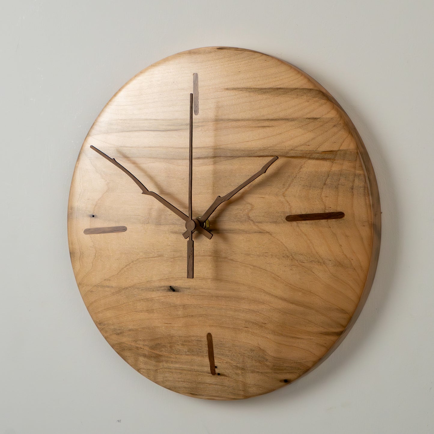 12" Minimalist Spalted Maple Wall Clock