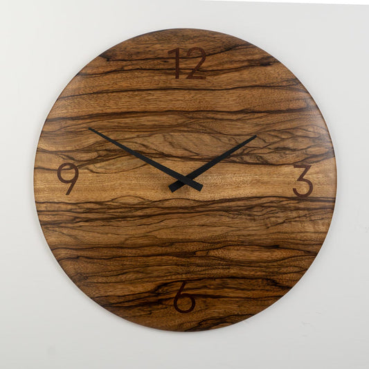 17" Black Limba Minimalist Wall Clock
