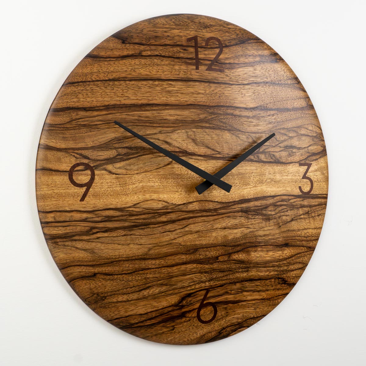 17" Black Limba Minimalist Wall Clock