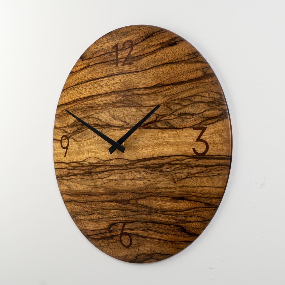 17" Black Limba Minimalist Wall Clock
