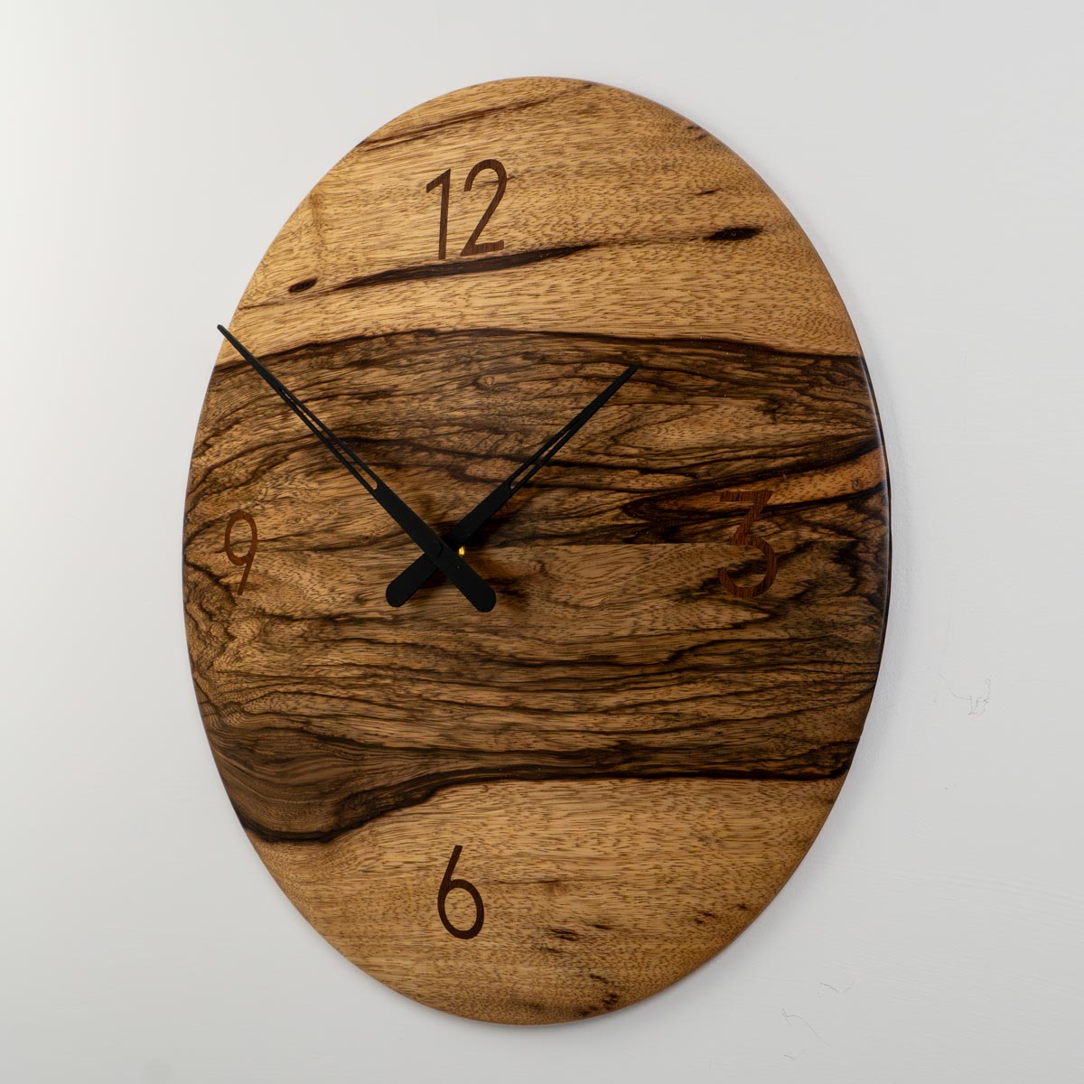 18" Black Limba Minimalist Wall Clock