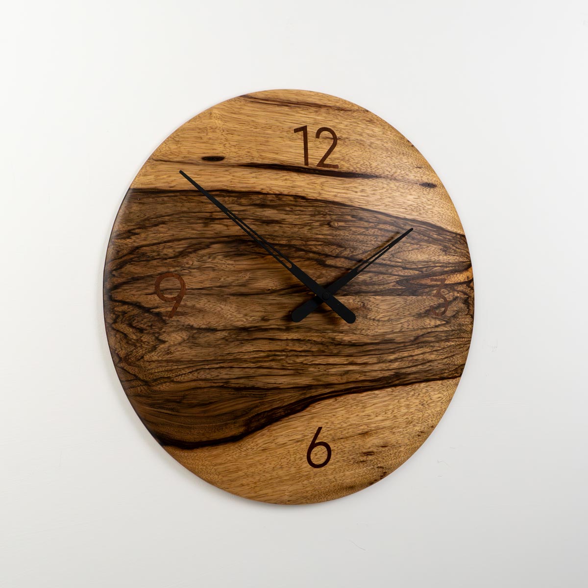 18" Black Limba Minimalist Wall Clock