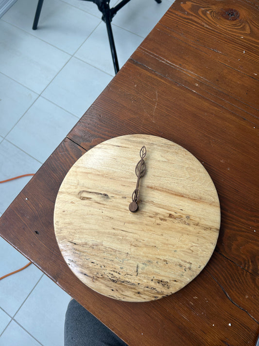 12" Minimalist Spalted Maple w/Leaf Motif