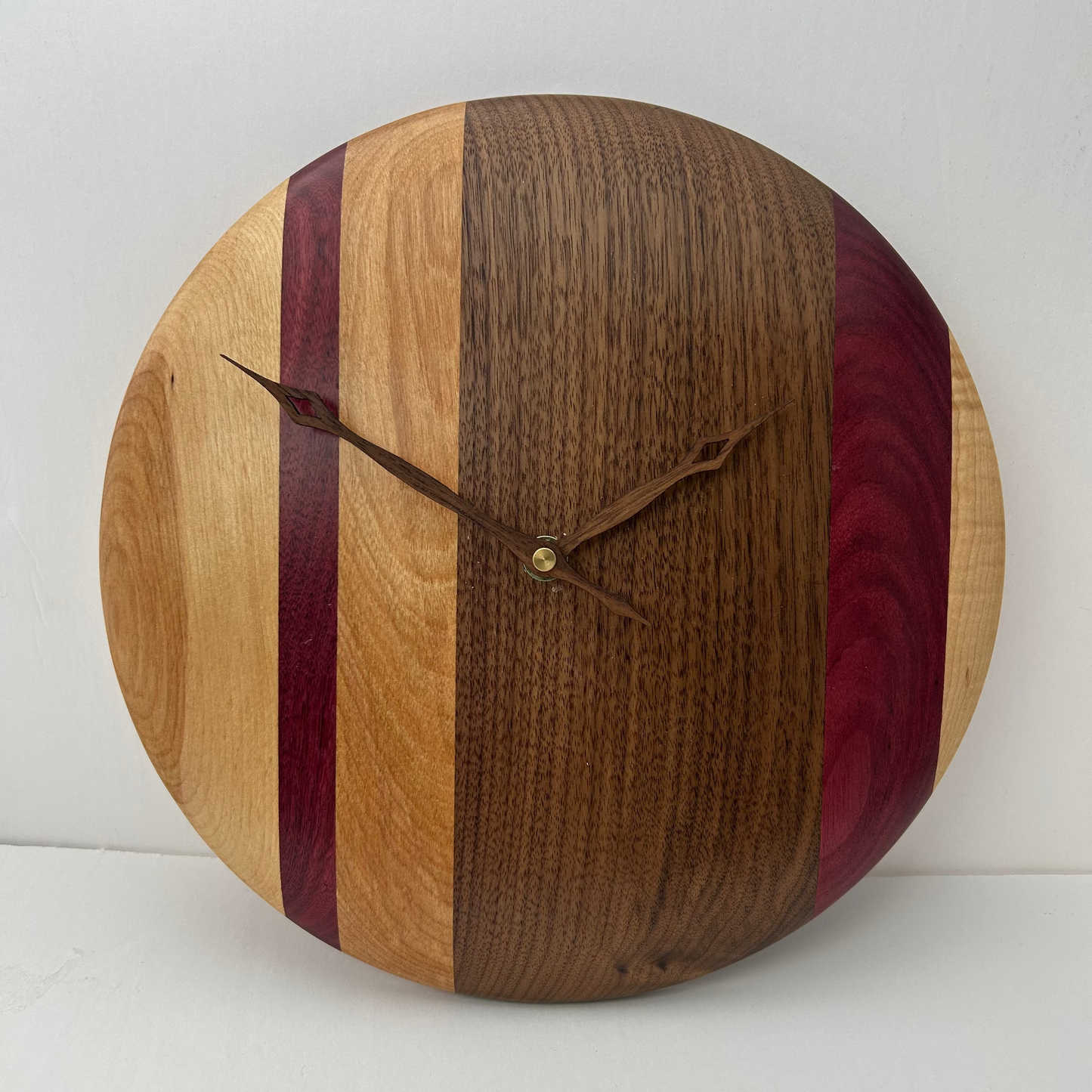 12" Minimalist Wood Strip Clock