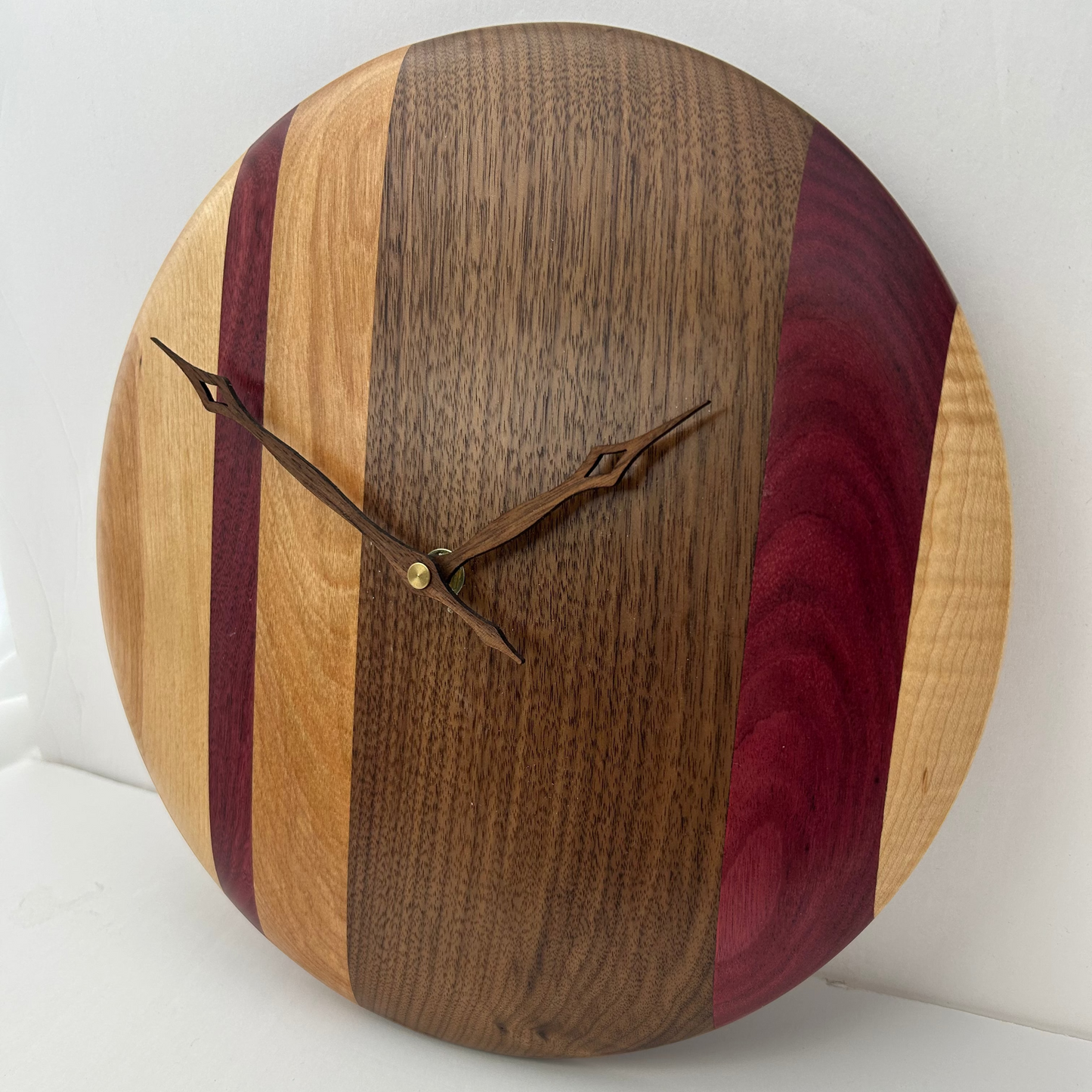 12" Minimalist Wood Strip Clock