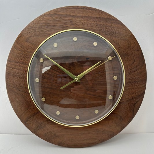 13" Walnut & Glass w/Solid Brass
