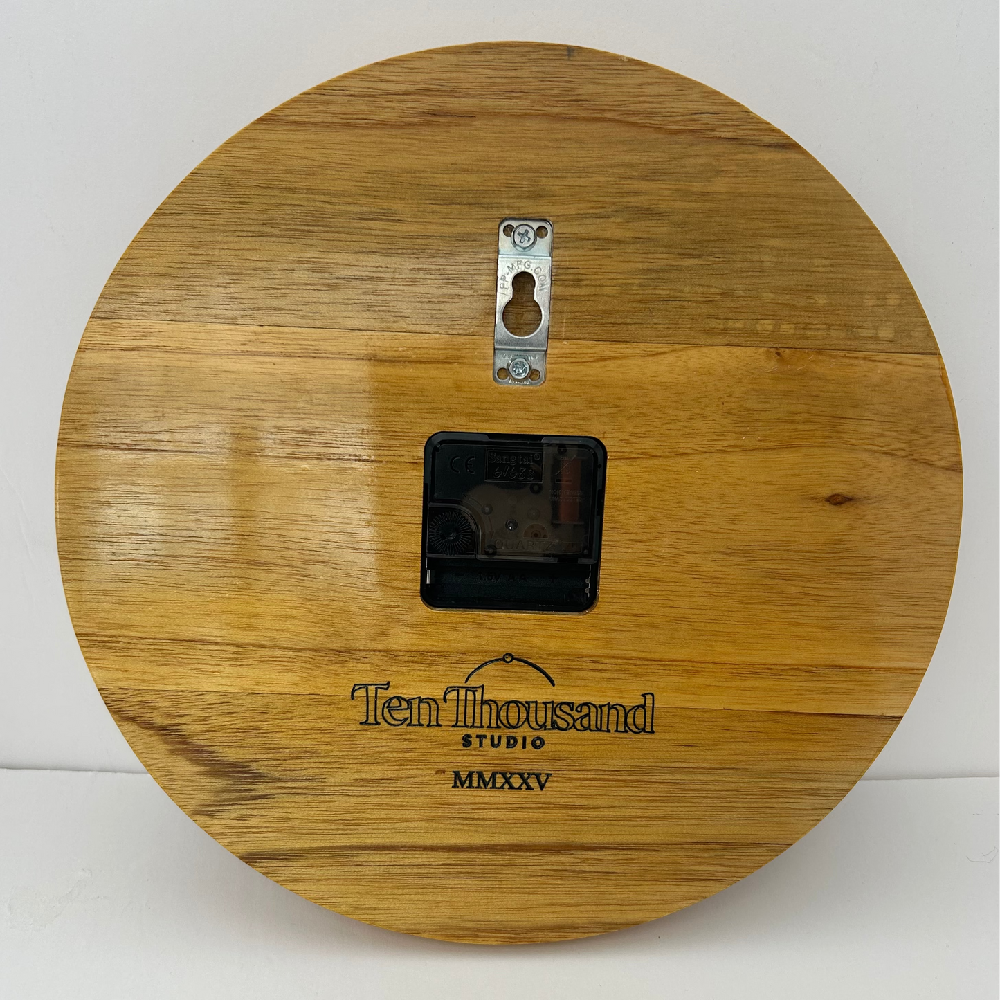 11" Solid Teak Wall Clock – Brass Accents & High-Gloss Marine Finish