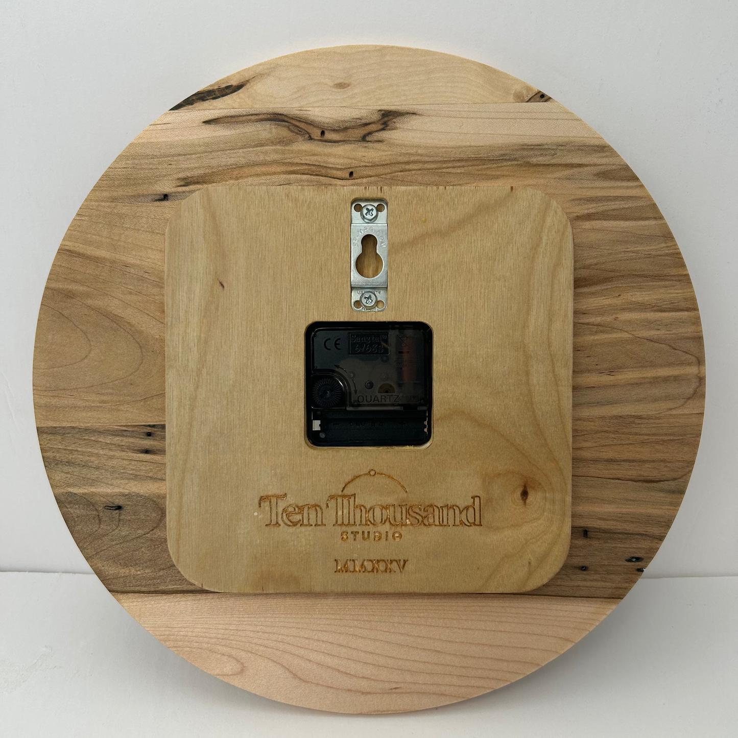 12"   Ambrosia Maple Clock with Walnut Inlay