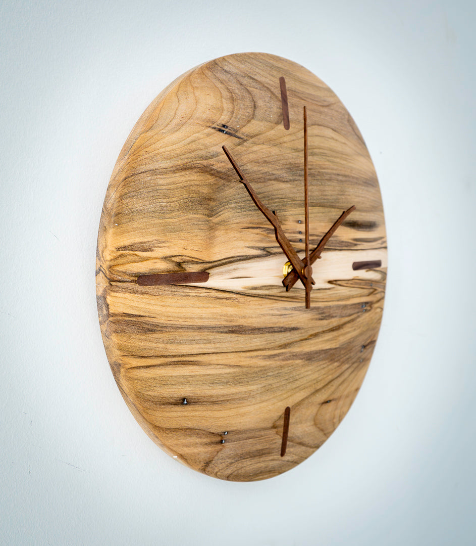 12" Ambrosia Maple Wall Clock with Walnut Hour Markers & Hands